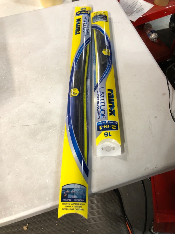 Photo 2 of  Latitude 2-In-1 Water Repellent Wiper Blades, 26" and 16" Windshield Wipers (Pack Of 2), 