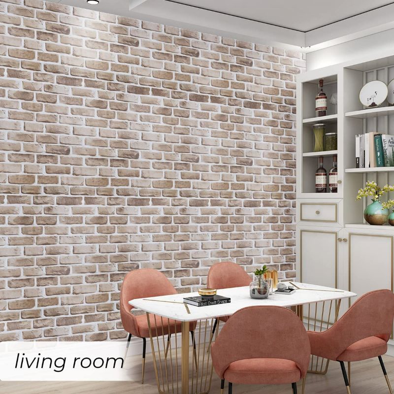 Photo 1 of  Brick Wallpaper Peel and Stick Wallpaper 17.7“×78.7” 78.7“×17.7” 