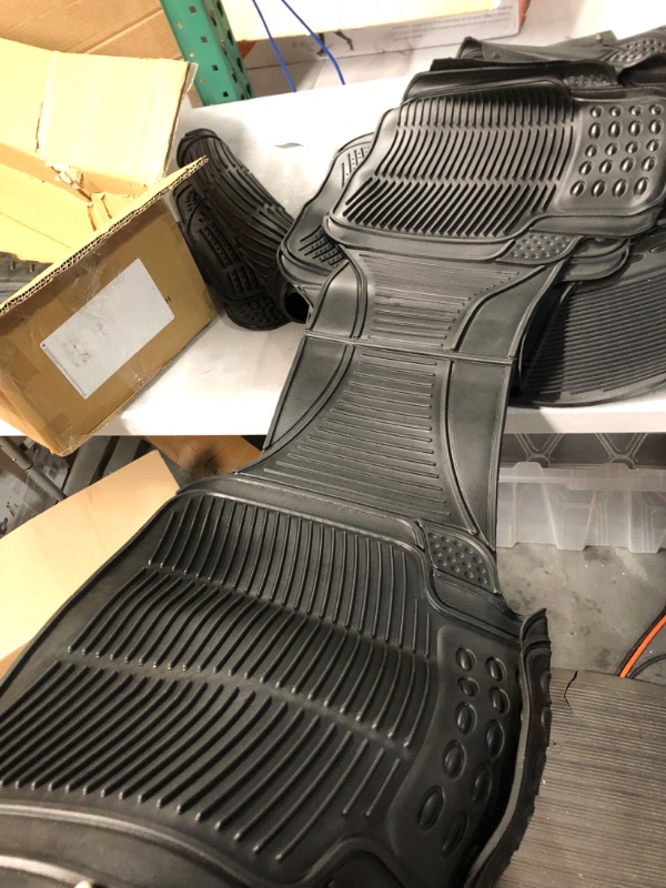 Photo 1 of *USED/SEE NOTES** (5PCS) Automotive Floor Mats Black ClimaProof,  Fit for most Cars, SUVs, and Trucks (Trimmable ) BLACK