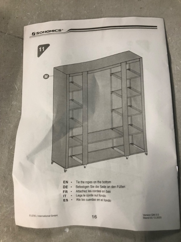 Photo 2 of *USED/SEE NOTES** SONGMICS Portable Clothes Closet, Non-Woven Fabric Wardrobe with 2 Hanging Rods, 9 Shelves, Storage Organizer, Black 