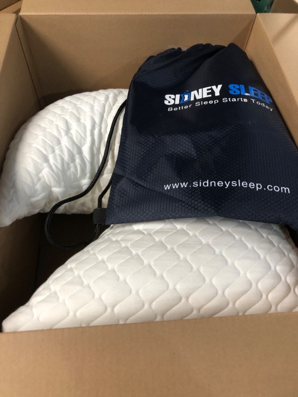 Photo 5 of **USED/SEE NOTES* Sidney Sleep Side and Back Sleeper Pillow - Memory Foam Bed Pillow - 100% Adjustable Fill - King Size Washable Case. Extra Fill Included (King, White) 