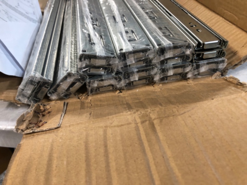 Photo 2 of *USED/SEE NOTES* VESLA HOME 10 Pairs 16 Inch 3-Section Full Extension Soft Close Drawer Slides,110 LB Capacity Side Mount Slow Close Ball Bearing Metal Cabinet Drawer Hardware Slide