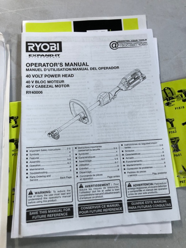 Photo 2 of **USED/SEE NOTES** RYOBI 40-Volt Lithium-Ion Cordless Attachment Capable String Trimmer, 4.0 Ah Battery 