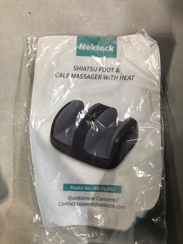 Photo 7 of *USED/SEE NOTES*Nekteck Foot Shiatsu Massager, Calf Massage with Heat Therapy, Deep Kneading, Vibration, Compression Leg Massager  (Remote Control) Black