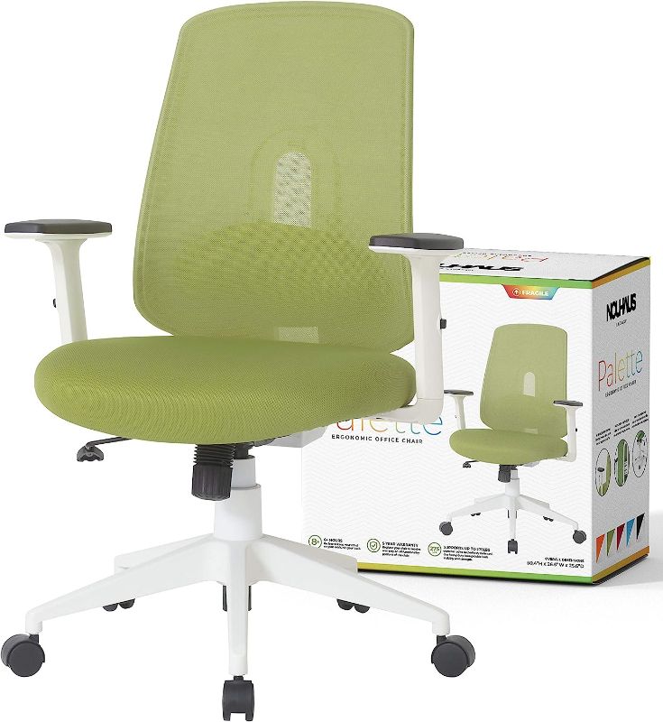 Photo 1 of NOUHAUS PALETTE ERGONOMIC LUMBAR ADJUST ROLLING OFFICE CHAIR W29.9" x D25.6" x H11.2" GREEN
