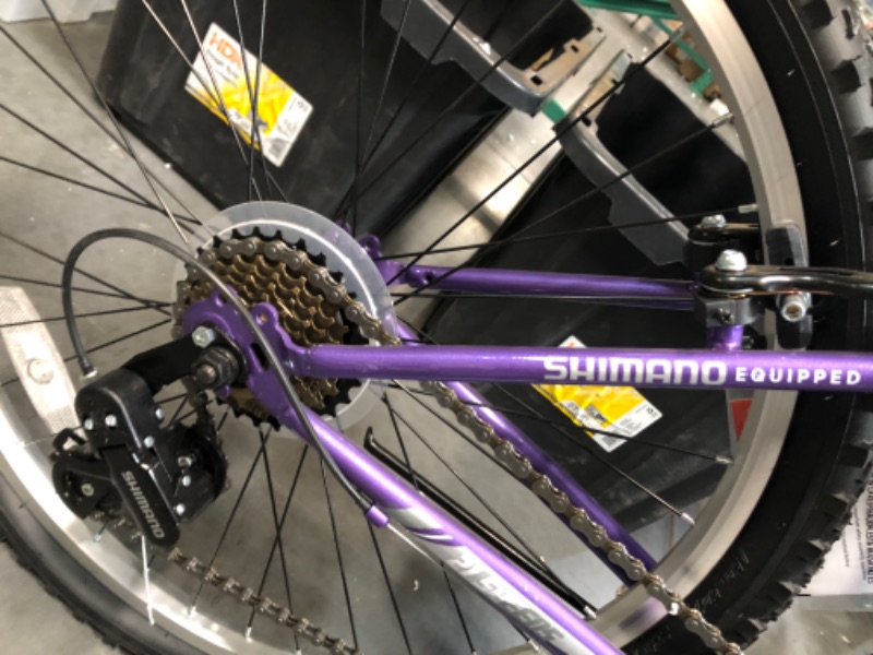 Photo 5 of **MISSING HARDWARE/SEE NOTES** HANDLES BARS NOT ATTACHED  Huffy Highland 24" Mountain Bike (PURPLE)