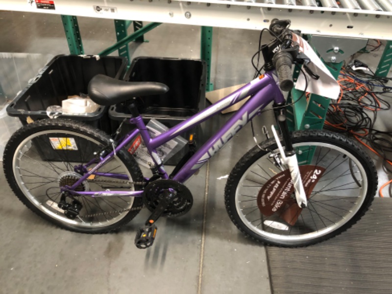 Photo 4 of **MISSING HARDWARE/SEE NOTES** HANDLES BARS NOT ATTACHED  Huffy Highland 24" Mountain Bike (PURPLE)