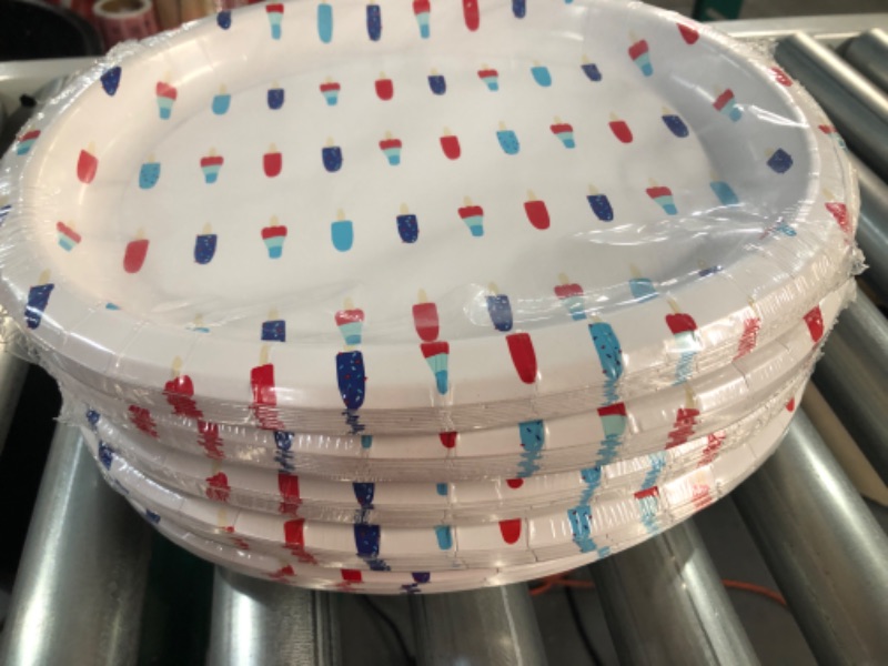 Photo 2 of 10ct Oval Americana Platter with Popsicles White - Sun Squad(5 pack)