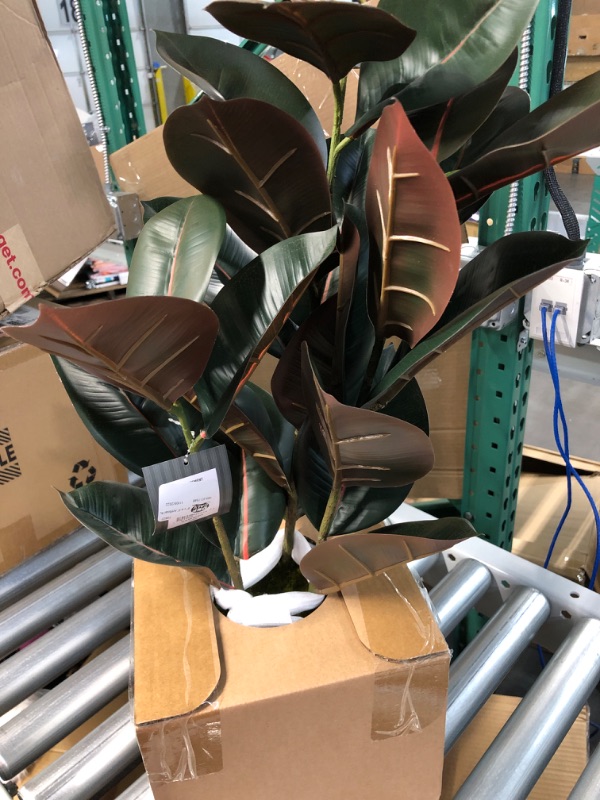 Photo 2 of **USED**Artificial Bird of Paradise Plant Fake Tropical Palm Tree with 10 Leaves, Perfect Faux Plants in Pot for Indoor Outdoor House