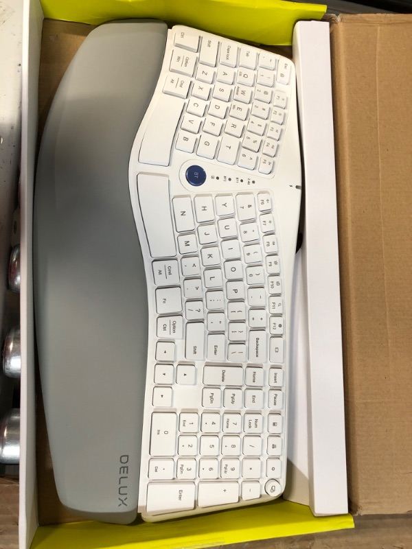 Photo 1 of Wireless Ergonomic Split Keyboard with Cushioned Palm Rest Against Carpal Tunnel