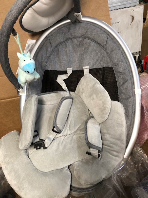 Photo 3 of BabyBond Baby Swings for Infants, Bluetooth Infant Swing with Preset Lullabies, 5 Point Harness Belt, 5 Speeds and Remote