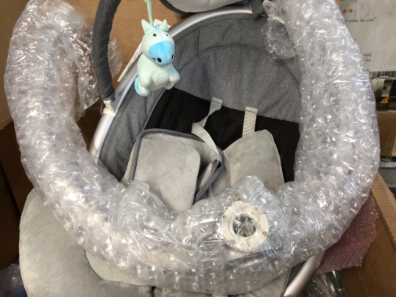 Photo 2 of BabyBond Baby Swings for Infants, Bluetooth Infant Swing with Preset Lullabies, 5 Point Harness Belt, 5 Speeds and Remote