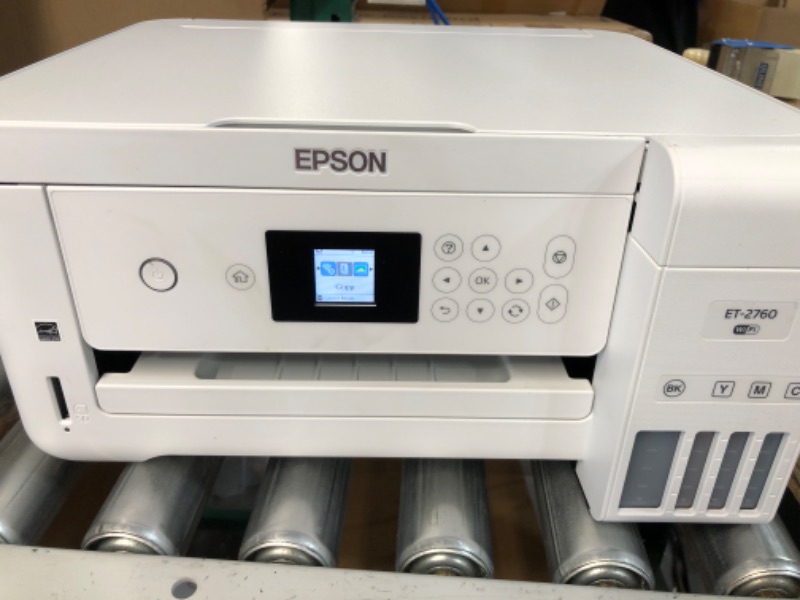 Photo 3 of Epson EcoTank ET-2760 Wireless Color All-in-One Supertank Inkjet Printer, White - Print Scan Copy - 10.5 ppm, 5760 x 1440 dpi, Auto 2-Sided Printing, Voice Activated, Memory Card Slot, DAODYANG