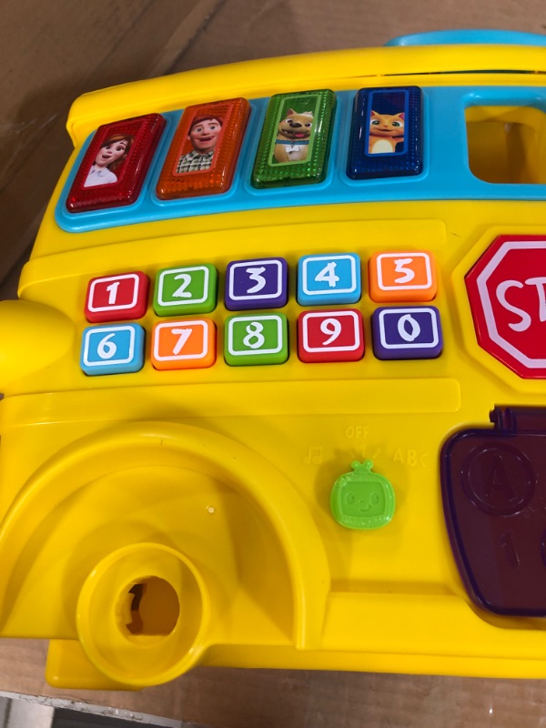 Photo 2 of CoComelon Musical Learning Bus, Number and Letter Recognition, Phonetics, Yellow School Bus Toy Plays ABCs and Wheels on the Bus, by Just Play