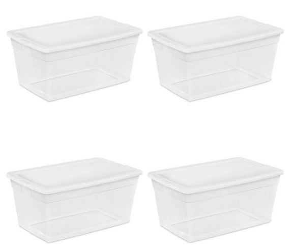 Photo 1 of **CRACKED LIDS**Stacking Plastic Storage Containers