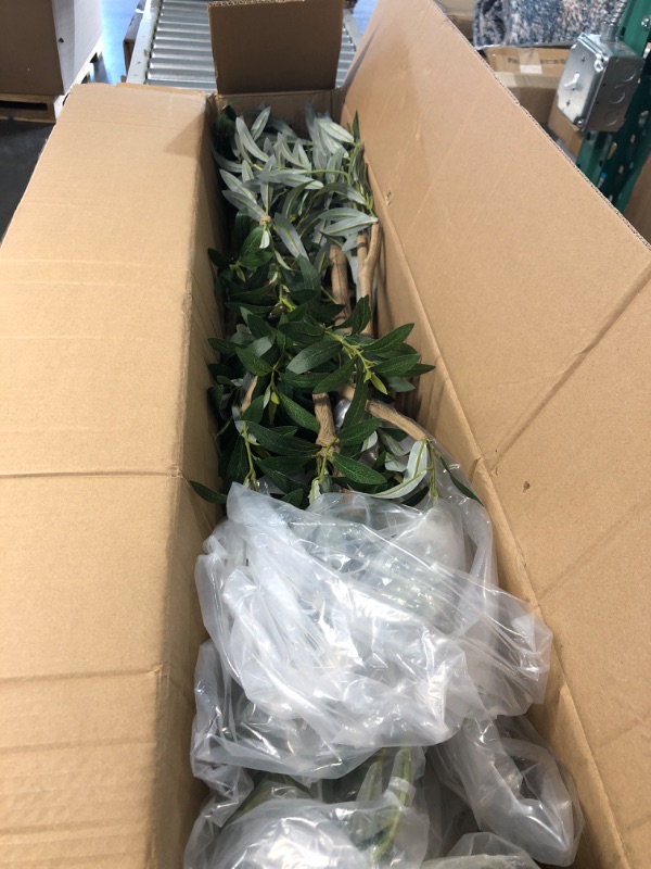 Photo 1 of (Similar to stock photo) 7FT Artificial Olive Tree (90") Tall Fake Potted Olive Tree with Planter Large Faux Olive Branches