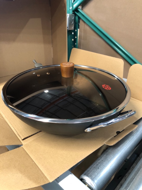 Photo 2 of (miner damage) WANGYUANJI Carbon Steel Wok 14.2" Woks,Stir Fry Pans