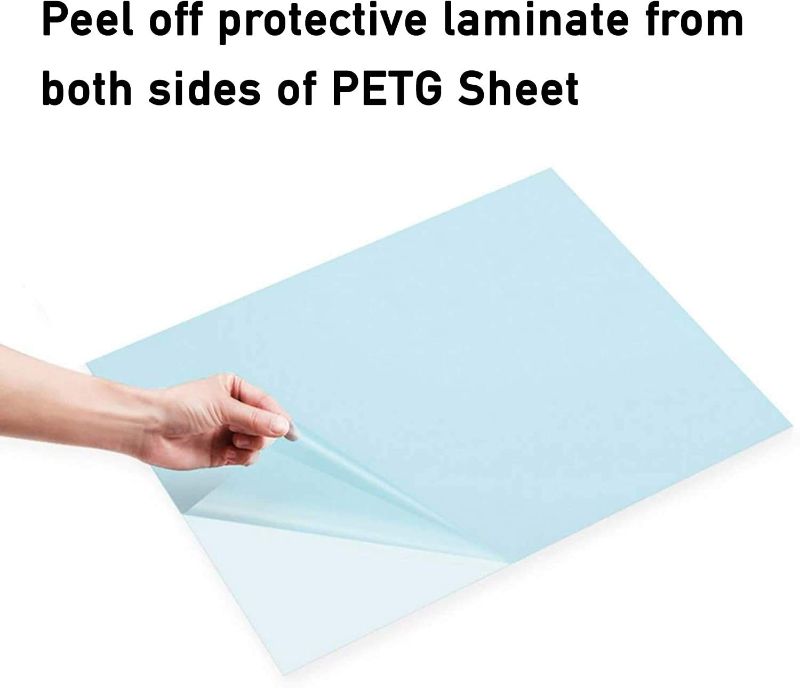 Photo 1 of (3 Pack) PET Sheet Panels - 16" x 20" x 0.04" Clear Acrylic Sheet-Quality Shatterproof