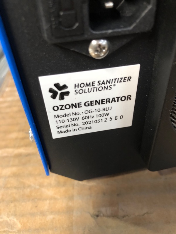 Photo 3 of Home Sanitizer Solutions Ozone Generator for Home and Commercial Use - Sterilizes Air with Sanitizing Effect - 10,000mg/h, O3 Air Purifier and Ionizer Machine Blue 10g