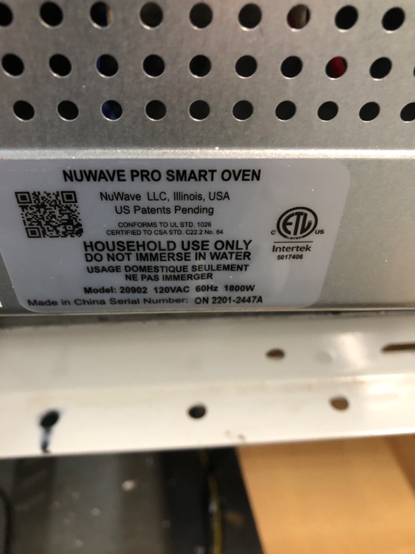 Photo 4 of *  DAMAGED * NuWave TODD ENGLISH iQ360 Digital Smart Oven, 20-in-1 Convection Infrared Grill Griddle Combo, 34-Qt Mega Capacity, 1800 Watts, Adjustable Triple Surround Heat Zones, Smart Thermometer, WIFI Enabled Black and Stainless Steel