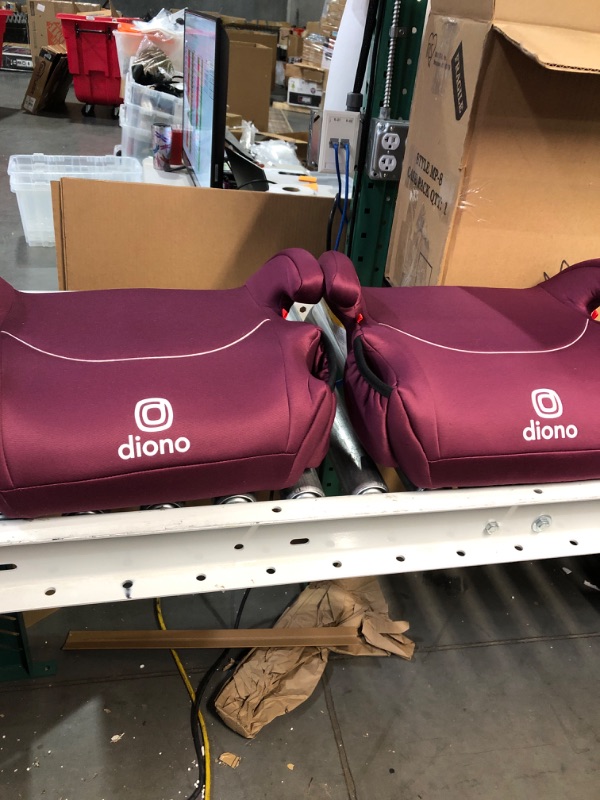 Photo 2 of Diono Solana, No Latch, Pack of 2 Backless Booster Car Seats, Lightweight, Machine Washable Covers, Cup Holders, Pink 2021 2-Pack Pink