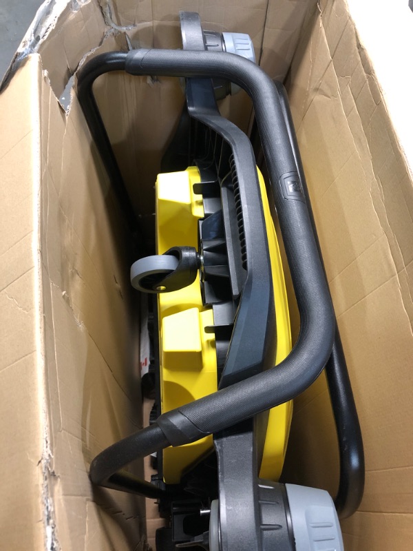 Photo 2 of * MISSING PARTS * Karcher S 6 Twin Walk-Behind Outdoor Hand Push Floor Sweeper - 10 Gallon Capacity, 33.9" Sweeping Width, Sweeps up to 32,300 Square Feet/Hour S 6 Twin Floor Sweeper