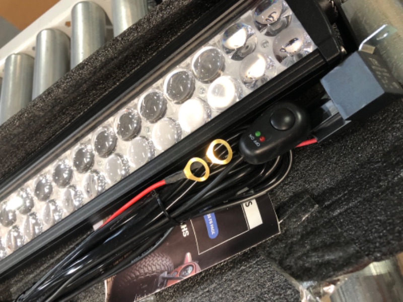 Photo 4 of AUTOSAVER88 LED Light Bar 24 Inch Straight Work Light 4D 200W with 8ft Wiring Harness