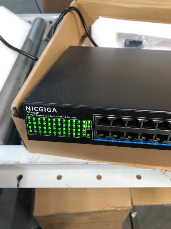 Photo 2 of 48 Port Gigabit PoE Switch Unmanaged with 48 Port IEEE802.3af/at PoE+@400W, 2 x 1G SFP, NICGIGA 50 Port Network Power Over Ethernet Switch, Desktop/Rackmount 50 port| 48xPoE+ 400W | 2xUplink