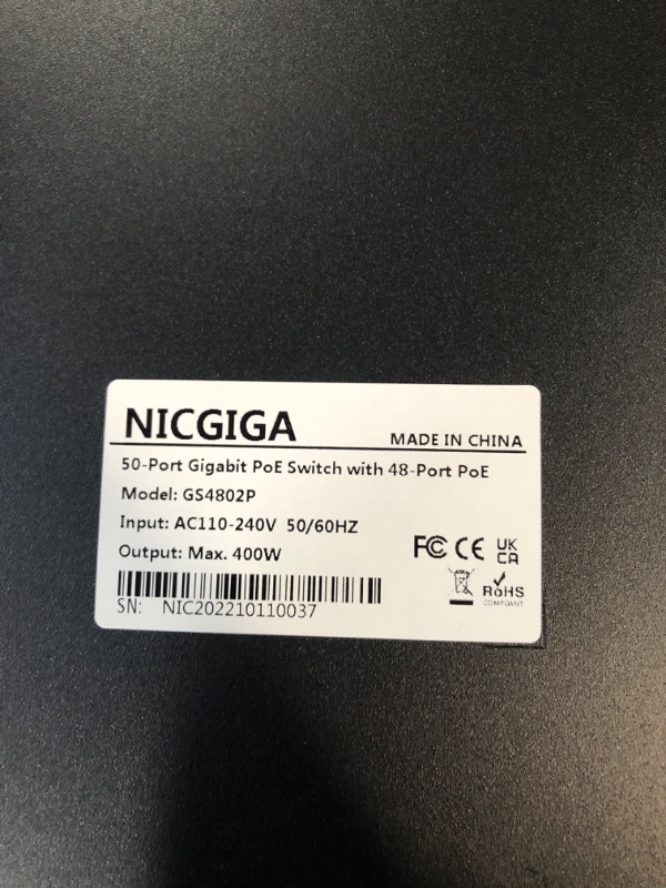 Photo 4 of 48 Port Gigabit PoE Switch Unmanaged with 48 Port IEEE802.3af/at PoE+@400W, 2 x 1G SFP, NICGIGA 50 Port Network Power Over Ethernet Switch, Desktop/Rackmount 50 port| 48xPoE+ 400W | 2xUplink