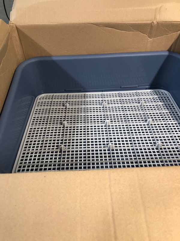 Photo 2 of [PS KOREA] Indoor Dog Potty Tray – With Protection Wall Every Side For No Leak, Spill, Accident - Keep Paws Dry And Floors Clean! 100% Satisfaction (Blue) Tray Only Blue