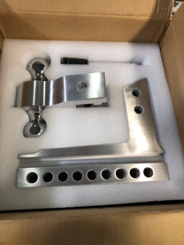 Photo 2 of Adjustable Trailer Hitch, Fits 2.5 Inch Receiver, 8 Inch Drop Hitch, 18,500 LBS GTW, Aluminum Forged Shank, 2 Inch & 2-5/16 Inch Balls, Towing Hitch for Heavy Duty Truck with Double Lock Pins