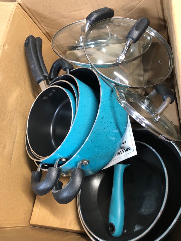 Photo 2 of * USED * Cook N Home 12-Piece Nonstick Stay Cool Handle Cookware Set, Turquoise