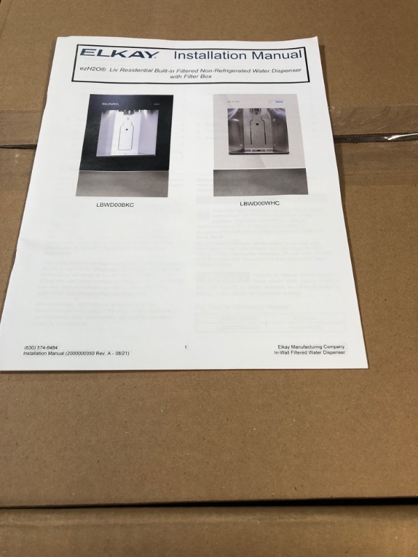 Photo 6 of * USED * Elkay LBWD00WHC ezH2O Liv Built-in Filtered Water Dispenser, Non-refrigerated, Aspen White Ambient Water Aspen White