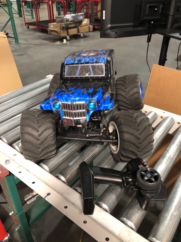 Photo 4 of * MAJOR DAMAGE * Losi RC Truck LMT 4 Wheel Drive Solid Axle Monster Truck RTR Battery and Charger Not Included Son-uva Digger LOS04021T2 Blue