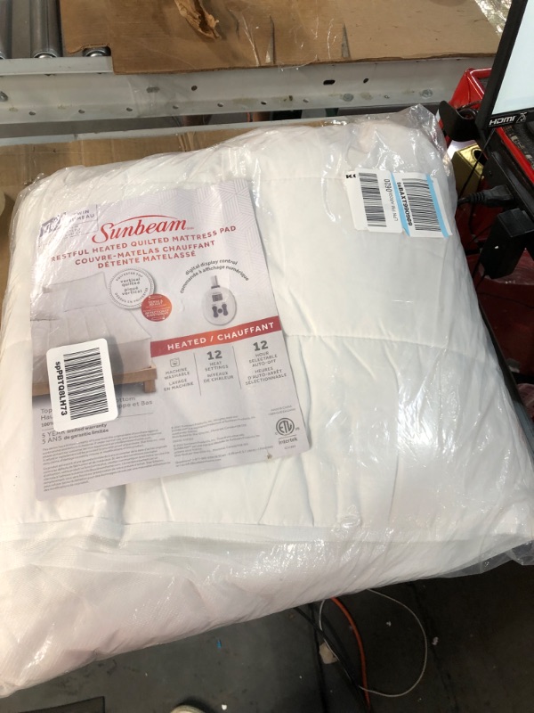 Photo 2 of -USED- Sunbeam Restful Quilted Heated Mattress Pad - Twin