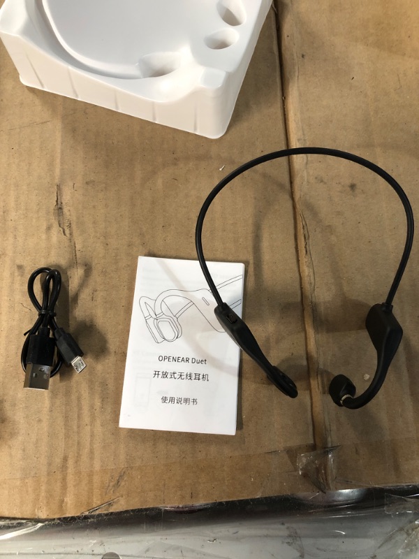 Photo 2 of -WHITE- Open Ear Wireless Sports Headphones, Bluetooth 5.0 Waterproof Sweatproof Headset with Mic