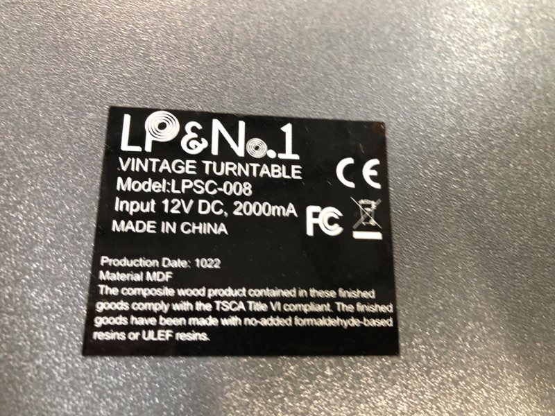 Photo 4 of LP&No.1 Bluetooth Vinyl Record Player with External Speakers, 3-Speed Belt-Drive Turntable for Vinyl Albums with Auto Off and Bluetooth Input
