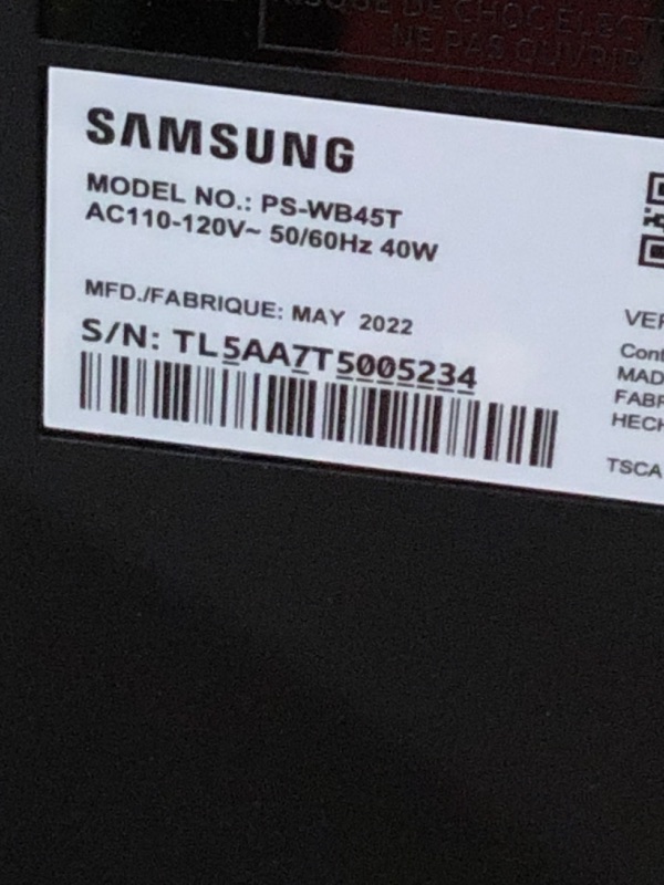 Photo 1 of SAMSUNG HW-B450 2.1ch Soundbar w/Dolby Audio, Subwoofer Included, HW-B450 Soundbar