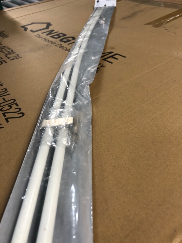 Photo 1 of **SLIGHTLY BENT**Interior Living 48-84 in. Adjustable Petite Round Sash Rod, 2-Pack, 7/16 in. Diameter, White