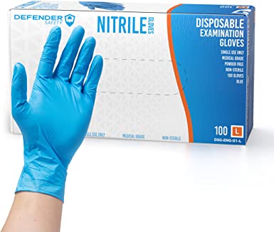 Photo 1 of  Nitrile Examination Gloves, Medical Grade (100 Gloves) medium