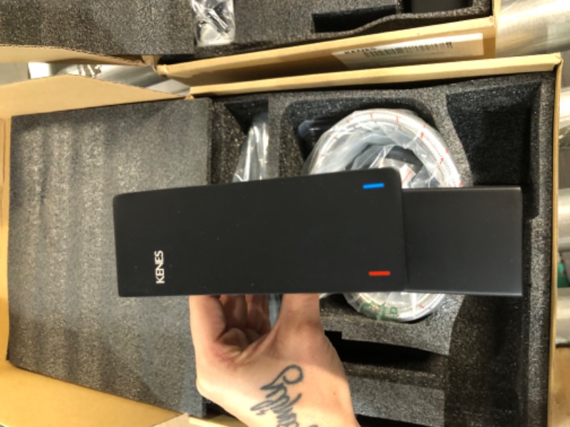 Photo 1 of **USED/SEE NOTES** KENES Matte Black Single Handle Bathroom Sink Faucet, Stainless Steel Vanity Faucet for Bathroom Sink, with Pop Up Drain Stopper & Water Supply Hoses LJ-9031-2 Short Matte Black