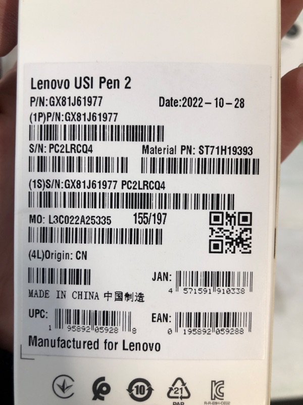 Photo 9 of [USED] Electronics Assortment: Lenovo USI Pen 2, M-F Microphone Cable, Micro SD, iPhone Dongle
