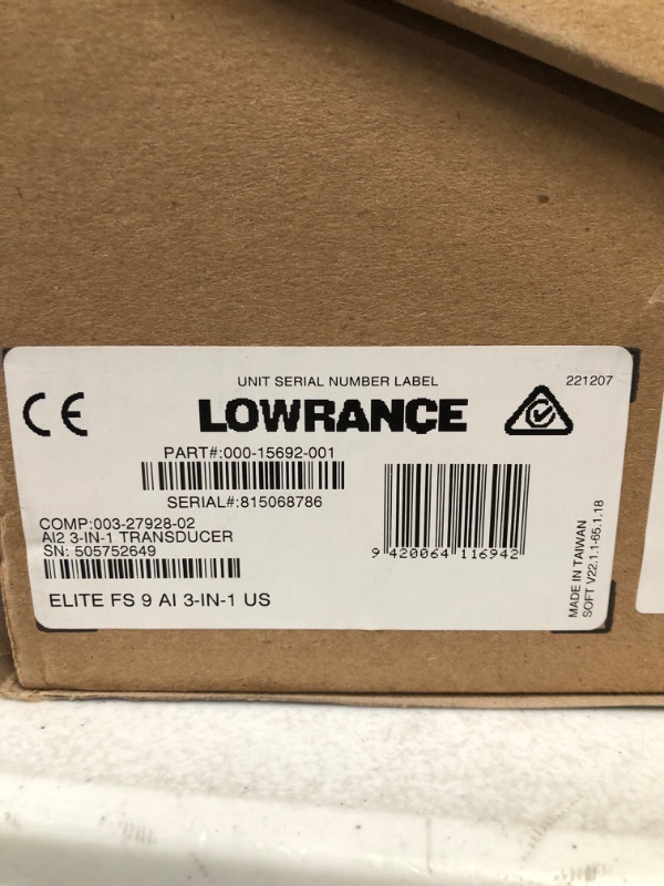 Photo 3 of *See Notes* Lowrance Elite FS 9 Fish Finder with Active Imaging 3-in-1 Transducer, Preloaded C-MAP Contour+ Charts 9 Inch