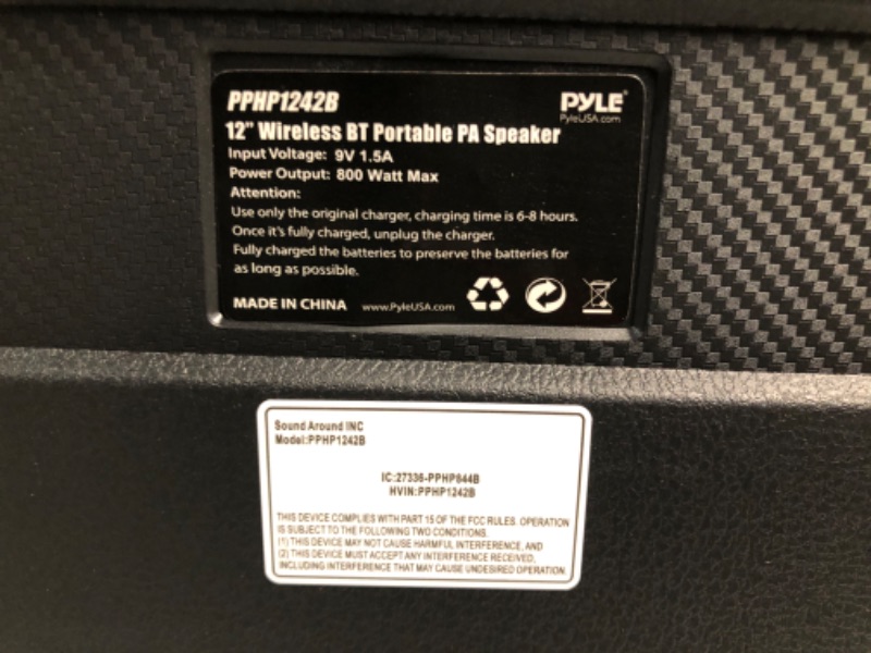 Photo 4 of See Notes Portable Bluetooth PA Speaker System - 800W Rechargeable Pyle PPHP1242B & Pro Includes 15ft XLR Cable to 1/4''Audio Connection, Connector, Black (PDMIC58) 