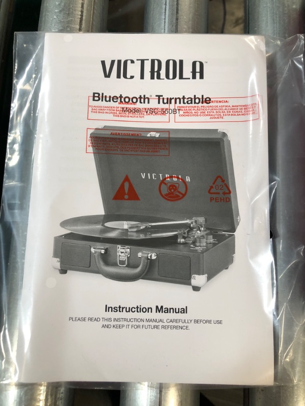 Photo 3 of See Notes Victrola Vintage 3-Speed Bluetooth Portable Suitcase Record Player with Built-in Speakers Marsala (VSC-550BT-ML)