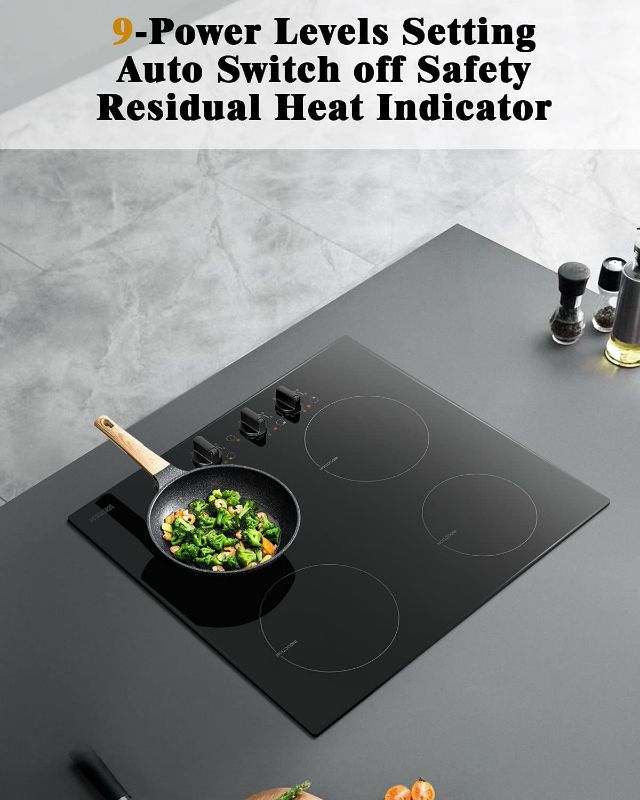 Photo 1 of Karinear 4 Burner Induction Cooktop 24 Inch Electric Cooktop, 220-240V