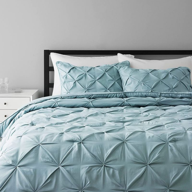 Photo 1 of Amazon Basics Pinch Pleat All-Season Down-Alternative Comforter Bedding Set 