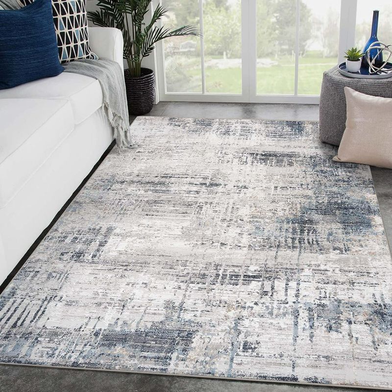 Photo 1 of 9X12 RUG LUX WEAVERS CAMELLIA COLLECTION 1680 BLUE ABSTRACT AREA RUG