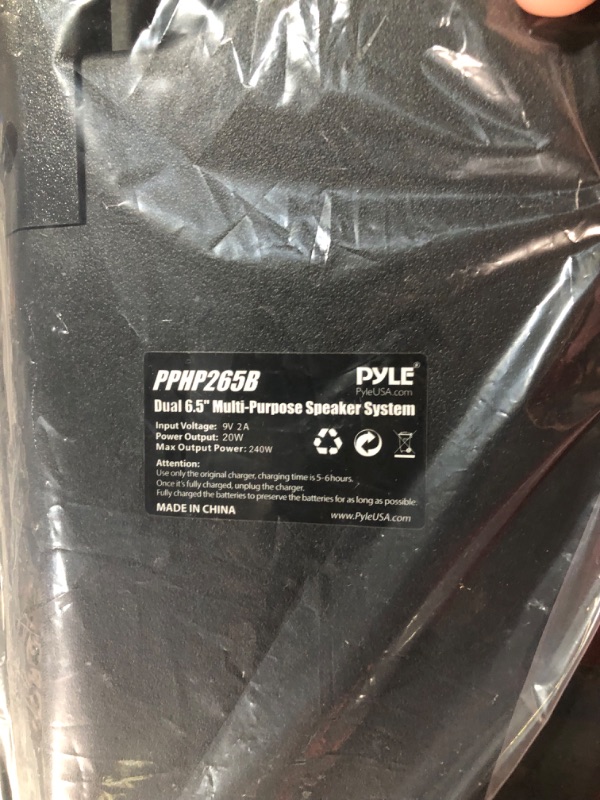 Photo 4 of Pyle Pro PPHP265B Dual 6.5'' Woofers 240W Rechargeable Speaker System