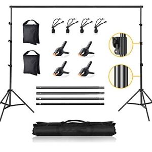 Photo 1 of Backdrop Stand 8.5x10ft, ZBWW Photo Video Studio Adjustable Backdrop Stand for Parties, Wedding, Photography, Advertising Display 